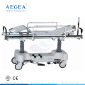 Emergency patient delivery hydraulic stretchers used in ambulances